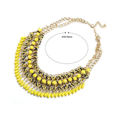 Load image into Gallery viewer, Fashion Elegant Plated Gold Geometric Tassel Yellow Necklace - Glamorousky