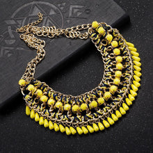 Load image into Gallery viewer, Fashion Elegant Plated Gold Geometric Tassel Yellow Necklace - Glamorousky