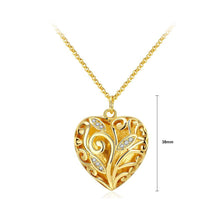 Load image into Gallery viewer, Fashion Romantic Plated Gold Heart-shaped Flower Pendant with Cubic Zircon and Necklace - Glamorousky