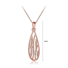 Load image into Gallery viewer, Simple Fashion Plated Rose Gold Hollow Water Drop Pendant with Cubic Zircon and Necklace - Glamorousky