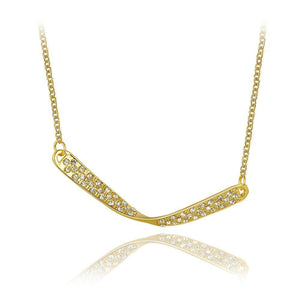 Simple and Fashion Plated Gold Geometric Twisted Bar Necklace with Cubic Zircon - Glamorousky