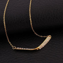 Load image into Gallery viewer, Simple and Fashion Plated Gold Geometric Twisted Bar Necklace with Cubic Zircon - Glamorousky