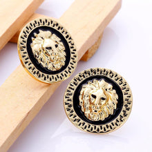Load image into Gallery viewer, Fashion Simple Plated Gold Lion Geometric Round  Stud Earrings - Glamorousky