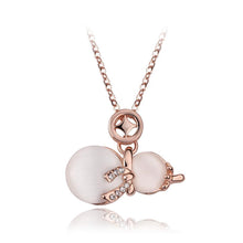 Load image into Gallery viewer, Fashion and Elegant Plated Rose Gold Gourd Pendant with Opal and Necklace - Glamorousky