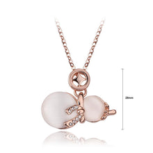 Load image into Gallery viewer, Fashion and Elegant Plated Rose Gold Gourd Pendant with Opal and Necklace - Glamorousky
