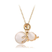 Load image into Gallery viewer, Fashion and Elegant Plated Gold Gourd Pendant with Opal and Necklace - Glamorousky