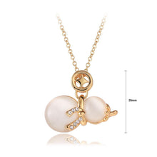 Load image into Gallery viewer, Fashion and Elegant Plated Gold Gourd Pendant with Opal and Necklace - Glamorousky
