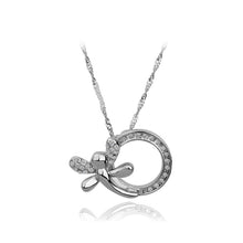 Load image into Gallery viewer, Simple and Fashion Dragonfly Geometric Round Pendant with Cubic Zircon and Necklace - Glamorousky