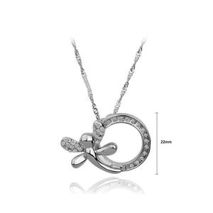 Simple and Fashion Dragonfly Geometric Round Pendant with Cubic Zircon and Necklace - Glamorousky