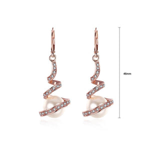 Fashion Elegant Plated Rose Gold Geometric Pearl Earrings with Cubic Zircon - Glamorousky