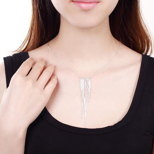 Simple and Fashion Geometric Tassel Necklace - Glamorousky