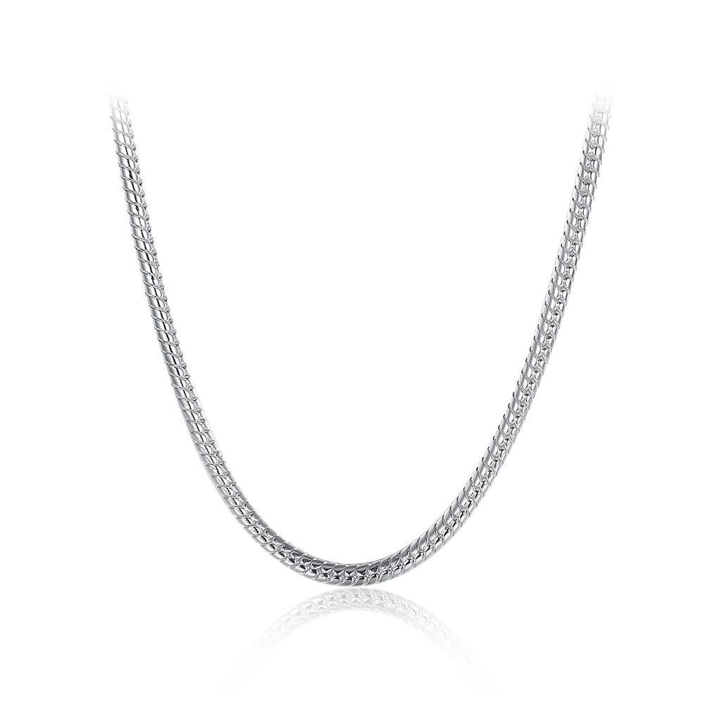 Simple Fashion 4mm Geometric Snake Texture Necklace 60cm - Glamorousky