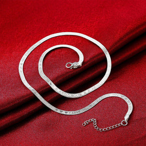 Fashion and Simple I LOVE YOU Snake Pattern Necklace - Glamorousky