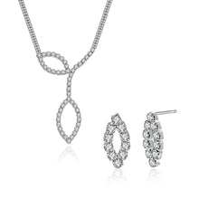 Load image into Gallery viewer, Simple and Fahsion Leaf Shape Necklace and Earring Set with Cubic Zircon - Glamorousky