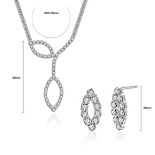 Load image into Gallery viewer, Simple and Fahsion Leaf Shape Necklace and Earring Set with Cubic Zircon - Glamorousky