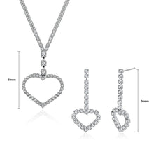 Load image into Gallery viewer, Simple Romantic Hollow Heart Necklace and Earring Set with Cubic Zircon - Glamorousky