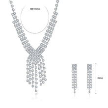 Load image into Gallery viewer, Fashion Romantic Wedding Geometric Tassel Necklace and Earring Set - Glamorousky
