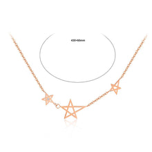 Load image into Gallery viewer, Simple and Fashion Plated Rose Gold Titanium Steel Star Necklace - Glamorousky