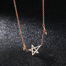 Load image into Gallery viewer, Simple and Fashion Plated Rose Gold Titanium Steel Star Necklace - Glamorousky