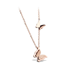 Load image into Gallery viewer, Elegant and Fashion Plated Rose Gold Titanium Steel Butterfly Pendant with Necklace - Glamorousky