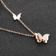 Load image into Gallery viewer, Elegant and Fashion Plated Rose Gold Titanium Steel Butterfly Pendant with Necklace - Glamorousky