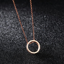 Load image into Gallery viewer, Simple Plated Rose Gold Titanium Steel Geometric Pendant with Necklace - Glamorousky