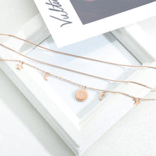 Load image into Gallery viewer, Fashion Plated Rose Gold Titanium Steel Sun Star Moon Multilayer Necklace - Glamorousky