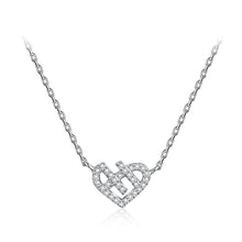 Load image into Gallery viewer, 925 Sterling Silver Fashion Sweet Heart Necklace with Cubic Zircon - Glamorousky