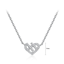Load image into Gallery viewer, 925 Sterling Silver Fashion Sweet Heart Necklace with Cubic Zircon - Glamorousky