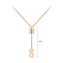 Load image into Gallery viewer, Simple Fashion Plated Rose Gold Titanium Steel Geometric Round Tassel Pendant with Necklace - Glamorousky