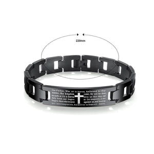 Fashion Scripture Cross Titanium Steel Bracelet - Glamorousky
