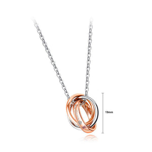 Fashion Simple Plated Rose Gold Crown Circle Pendant with Necklace - Glamorousky