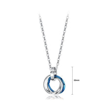Load image into Gallery viewer, Simple and Fashion Titanium Steel Geometric Blue Round Pendant with Necklace - Glamorousky