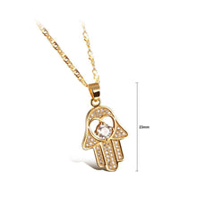 Load image into Gallery viewer, Fashion Plated Gold Palm Love Pendant with Cubic Zircon and Necklace - Glamorousky