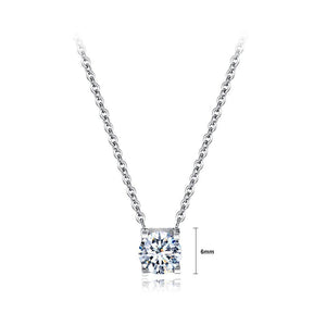 Fashion and Simple Titanium Steel Geometric Pendant with Cubic Zircon and Necklace - Glamorousky