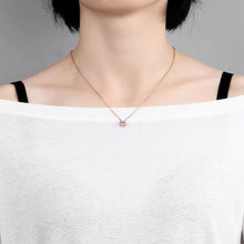 Load image into Gallery viewer, Fashion Simple Plated Rose Gold Titanium Steel Geometric Pendant with Cubic Zircon and Necklace - Glamorousky