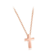 Load image into Gallery viewer, Fashion Exquisite Plated Rose Gold Titanium Steel Cross Pendant with Necklace - Glamorousky