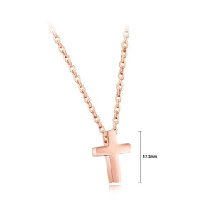 Fashion Exquisite Plated Rose Gold Titanium Steel Cross Pendant with Necklace - Glamorousky