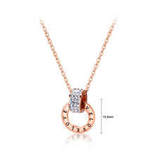 Load image into Gallery viewer, Fashion Simple Plated Rose Gold Titanium Steel Geometric Circle Pendant with Cubic Zircon and Necklace - Glamorousky