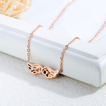 Load image into Gallery viewer, Fashion Simple Plated Rose Gold Heart Wing Titanium Steel Necklace - Glamorousky