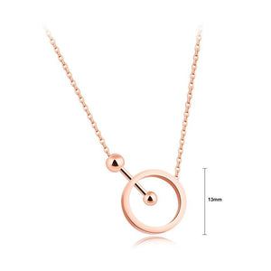 Simple Fashion Plated Rose Gold Titanium Steel Openwork Round Necklace - Glamorousky