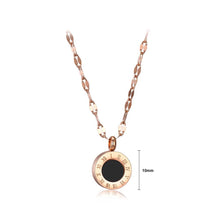 Load image into Gallery viewer, Fashion Classic Plated Rose Gold Titanium Steel Roman Figure Geometric Round Pendant with Necklace - Glamorousky
