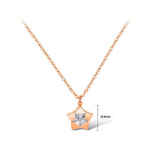Load image into Gallery viewer, Fashion Simple Plated Rose Gold Titanium Steel Star Pendant with Cubic Zircon and Necklace - Glamorousky