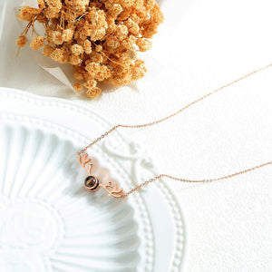Fashion Simple Plated Rose Gold Titanium Steel Elk Necklace - Glamorousky