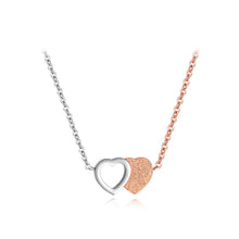 Load image into Gallery viewer, Fashion Romantic Plated Rose Gold Titanium Steel Two-Tone Heart Necklace - Glamorousky