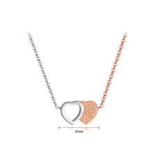 Load image into Gallery viewer, Fashion Romantic Plated Rose Gold Titanium Steel Two-Tone Heart Necklace - Glamorousky