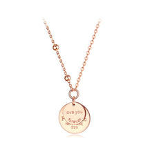 Load image into Gallery viewer, Fashion Simple Plated Rose Gold Titanium Steel Geometric Round Pendant with Double Necklace - Glamorousky
