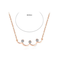 Load image into Gallery viewer, Simple and Fashion Plated Rose Gold Titanium Steel Corrugated Cubic Zircon Necklace - Glamorousky