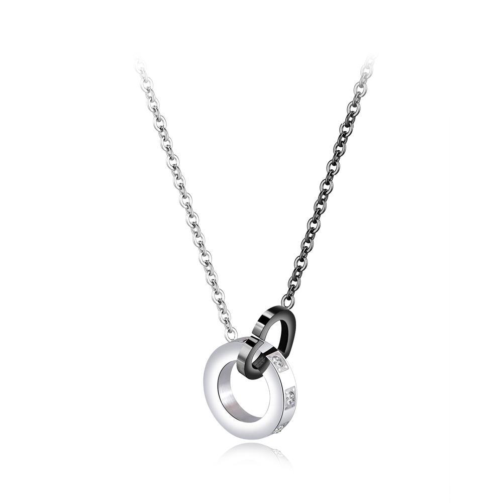 Simple Sweet Heart Round Pendant with Necklace - Glamorousky