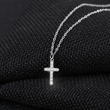 Load image into Gallery viewer, Classic 316L Stainless Steel Cross Pendant with Cubic Zircon and Necklace